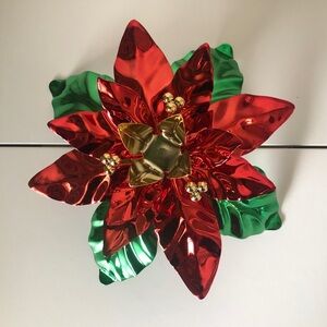 Vintage Department 56 Poinsettia-themed candle accessories in boxes 🎄 Christmas